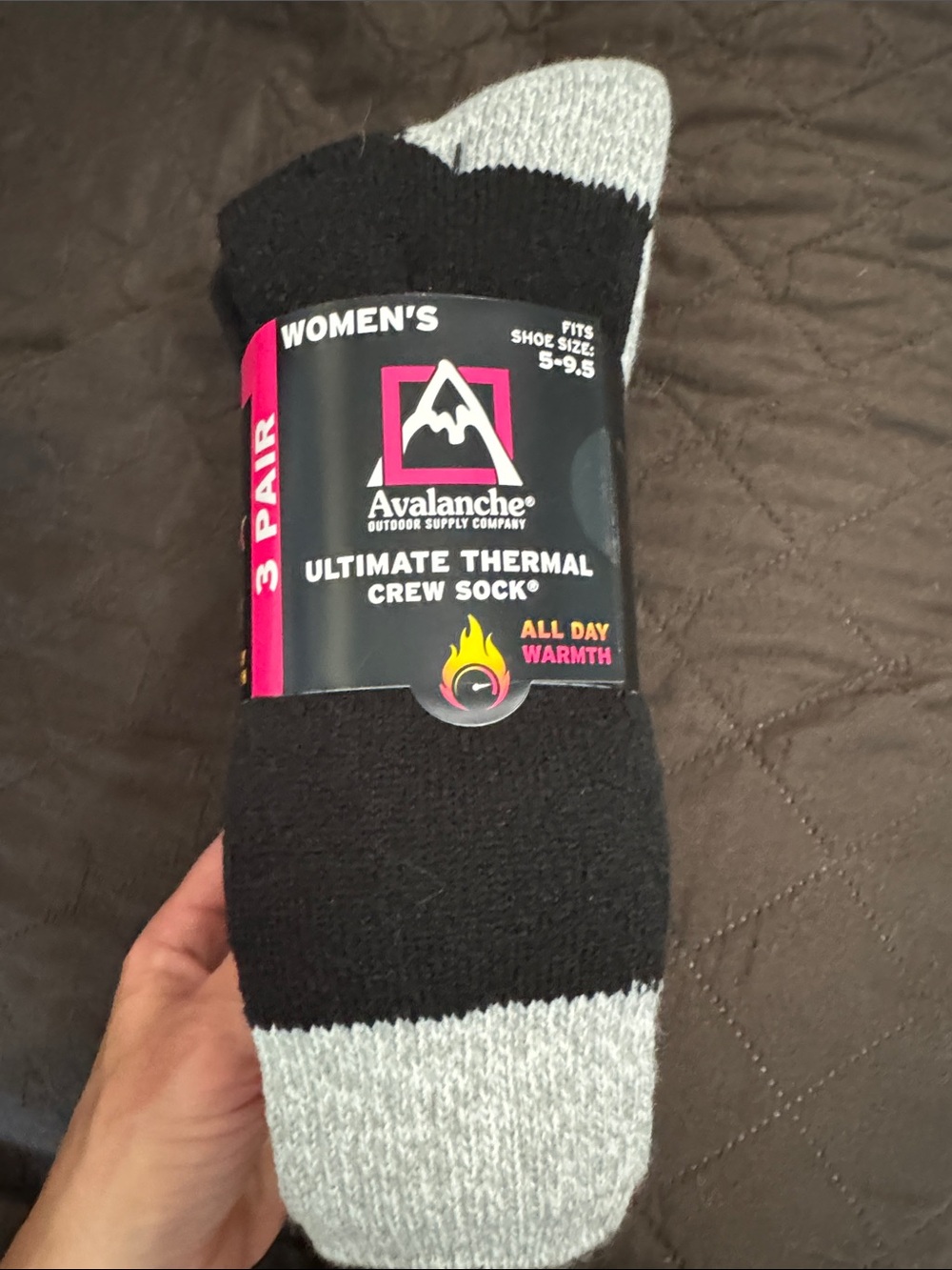 Avalanche Cozy Knit Socks - Black, Gray & White Trio - Picture 3 of 4